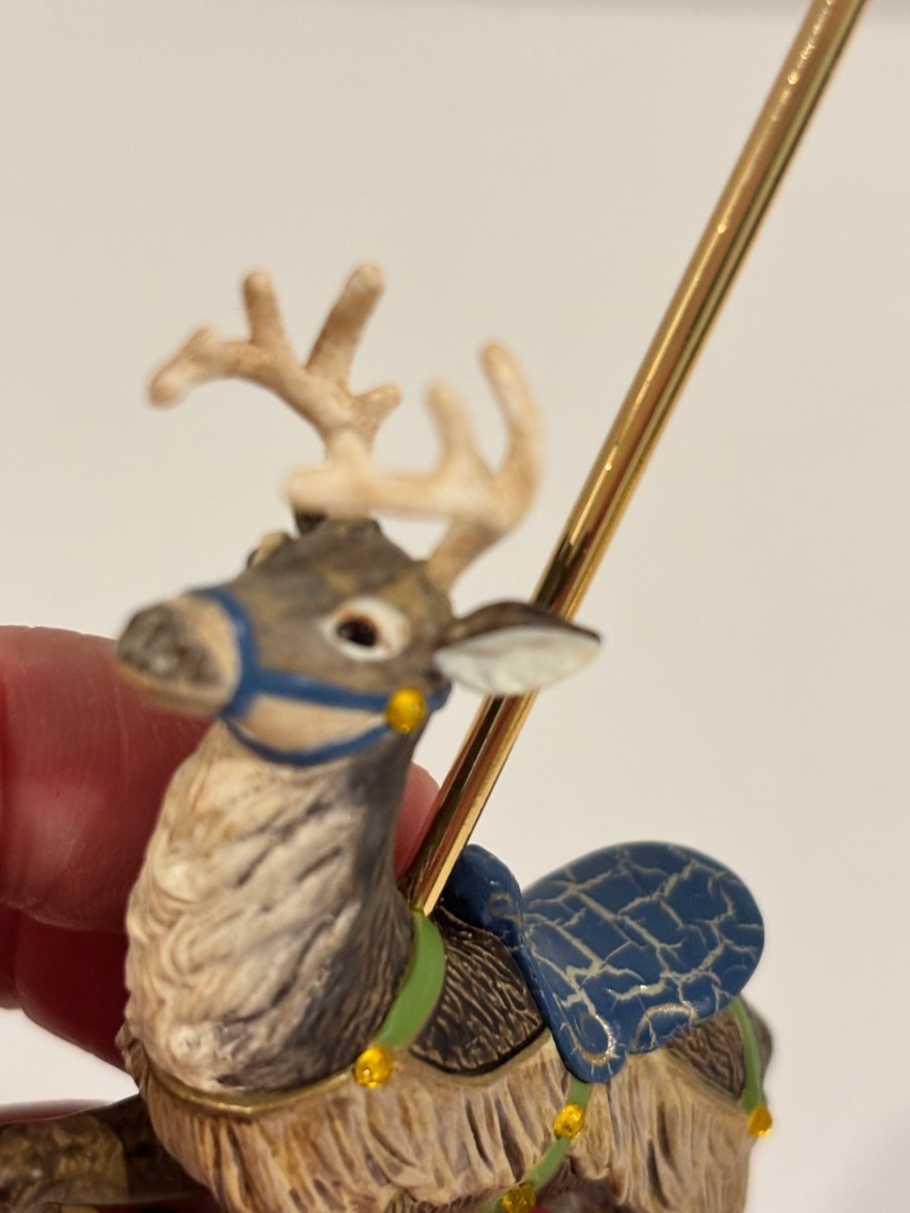 Vintage HALLMARK KEEPSAKE Prancing Reindeer Carousel Ride Christmas Ornament - Picture 3 of 12